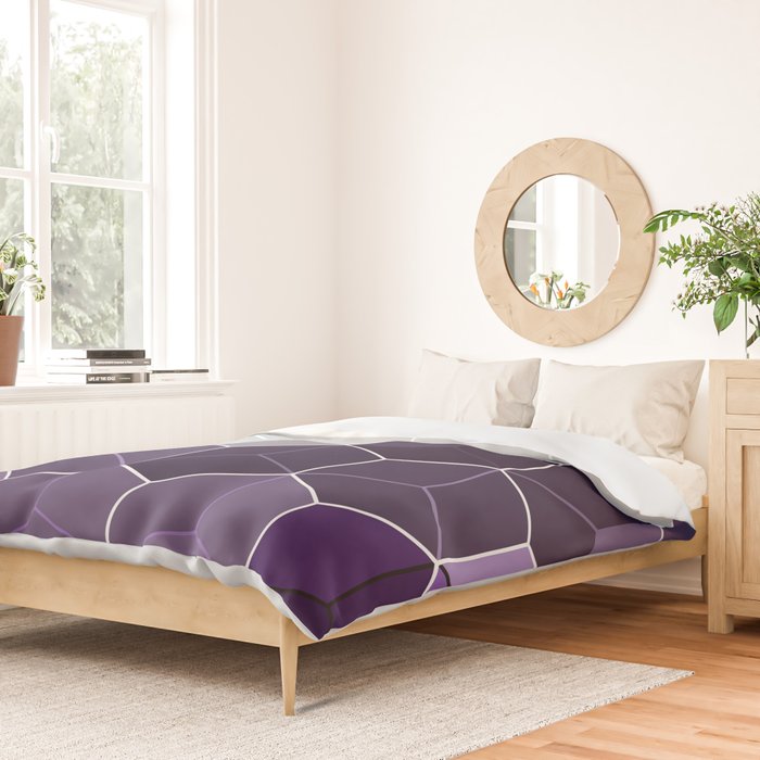 PURPLE GRAY GEOMETRIC COMPOSITION 6 Duvet Cover Gallery Image 2