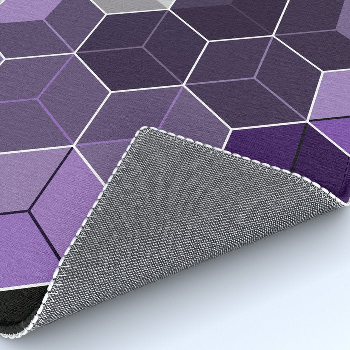 PURPLE GRAY GEOMETRIC COMPOSITION 6 Rug Gallery Image 4