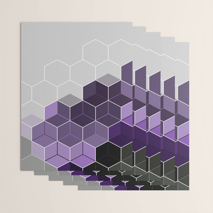 PURPLE GRAY GEOMETRIC COMPOSITION 6 Wrapping Paper Gallery Image 3