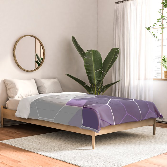 PURPLE GRAY GEOMETRIC COMPOSITION 6 Comforter Gallery Image 2