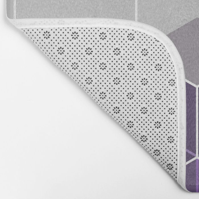 PURPLE GRAY GEOMETRIC COMPOSITION 6 Bath Mat Gallery Image 2