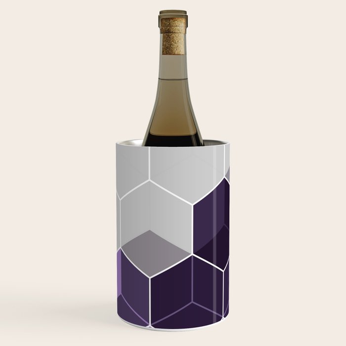 PURPLE GRAY GEOMETRIC COMPOSITION 6 Wine Chiller Gallery Image 1