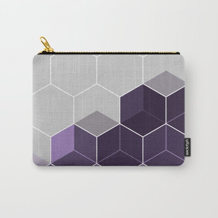 PURPLE GRAY GEOMETRIC COMPOSITION 6 Carry All Pouch Gallery Image 1