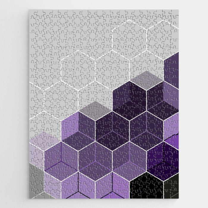 PURPLE GRAY GEOMETRIC COMPOSITION 6 Jigsaw Puzzle Gallery Image 1