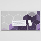 PURPLE GRAY GEOMETRIC COMPOSITION 6 Desk Mat Gallery Image 1