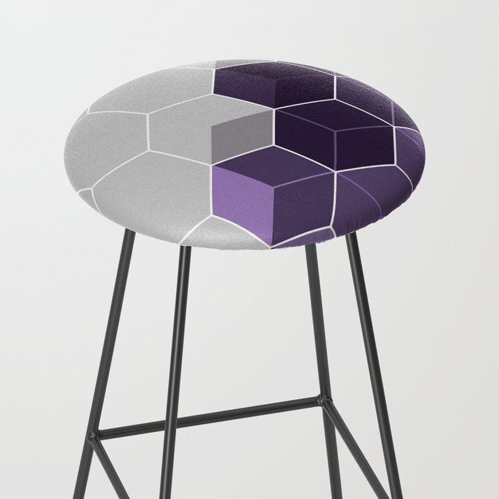 PURPLE GRAY GEOMETRIC COMPOSITION 6 Stool Gallery Image 2