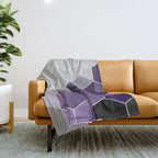 PURPLE GRAY GEOMETRIC COMPOSITION 6 Throw Blanket Gallery Image 1