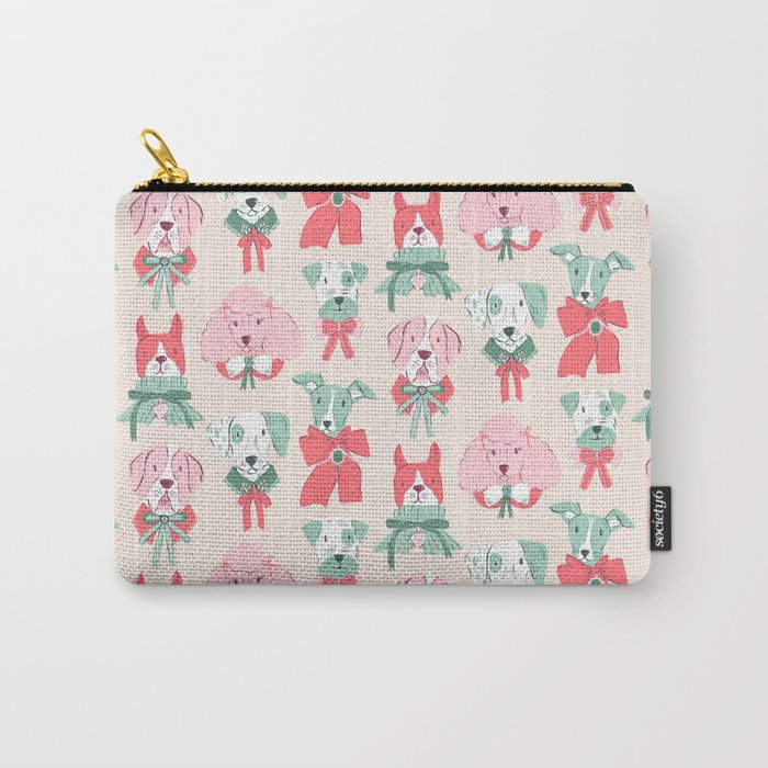 Christmas Dogs Portrait  Carry All Pouch Gallery Image 1