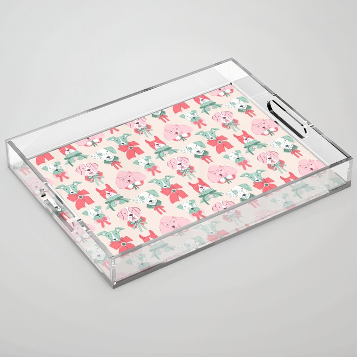 Christmas Dogs Portrait  Acrylic Tray Gallery Image 1