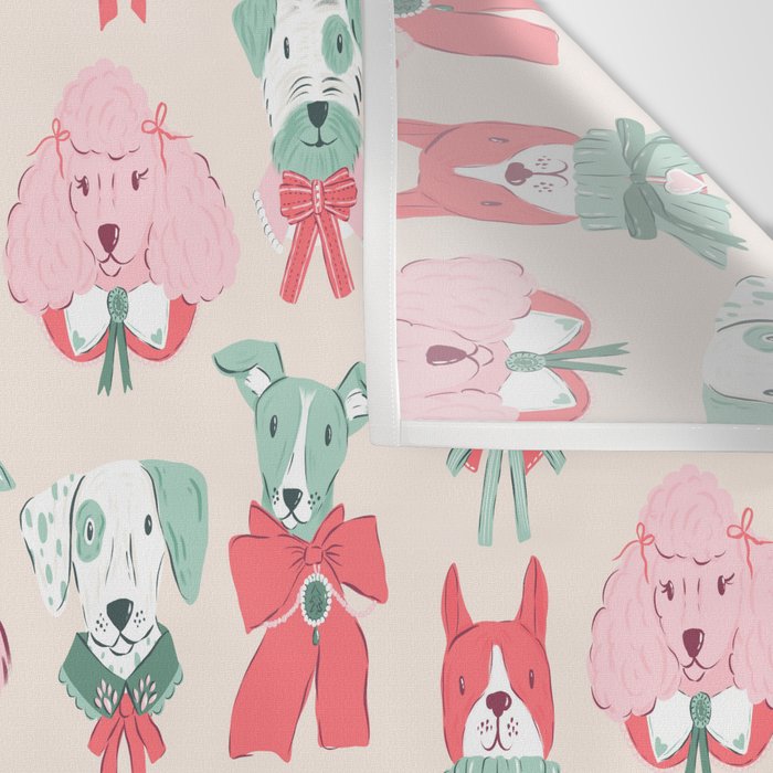 Christmas Dogs Portrait  Wall Tapestry Gallery Image 3