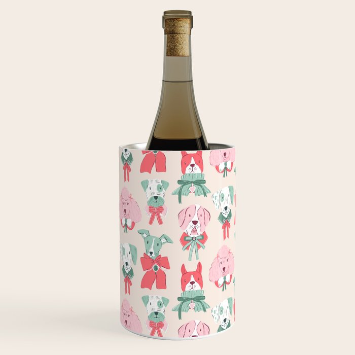 Christmas Dogs Portrait  Wine Chiller Gallery Image 1
