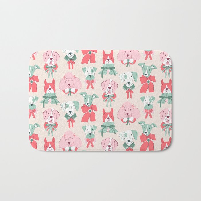 Christmas Dogs Portrait  Bath Mat Gallery Image 1