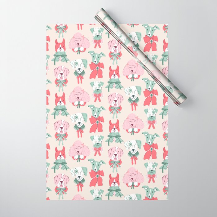 Christmas Dogs Portrait  Wrapping Paper Gallery Image 1