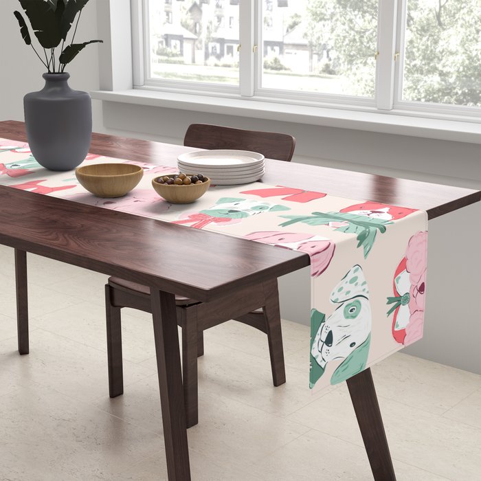 Christmas Dogs Portrait  Table Runner Gallery Image 2