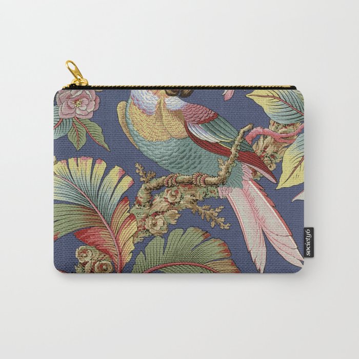 Classic Antique Floral Bird Pattern Carry All Pouch Gallery Image 1