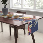Classic Antique Floral Bird Pattern Table Runner Gallery Image 2