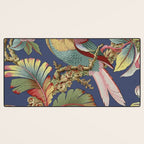 Classic Antique Floral Bird Pattern Desk Mat Gallery Image 3