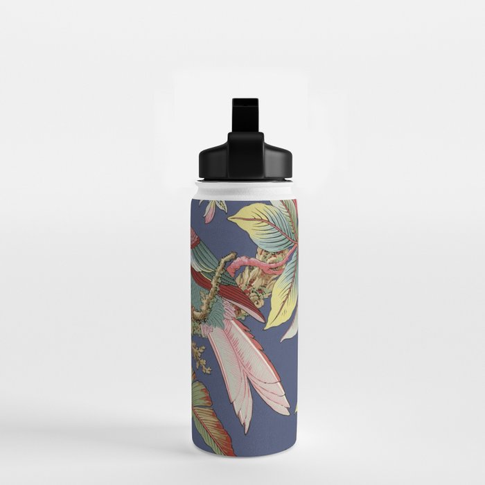 Classic Antique Floral Bird Pattern Water Bottle Gallery Image 2