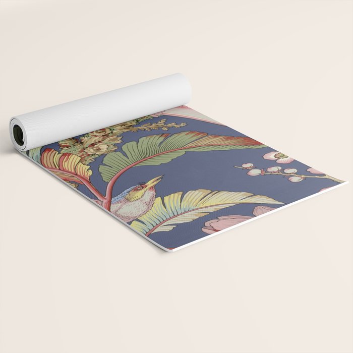 Classic Antique Floral Bird Pattern Yoga Mat Gallery Image 2