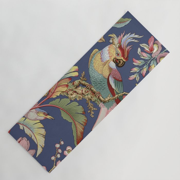 Classic Antique Floral Bird Pattern Yoga Mat Gallery Image 1