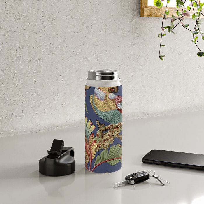 Classic Antique Floral Bird Pattern Water Bottle Gallery Image 4