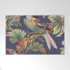 Classic Antique Floral Bird Pattern Welcome Mat Gallery Image 1