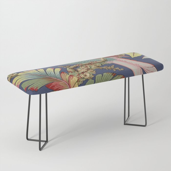 Classic Antique Floral Bird Pattern Bench Gallery Image 1
