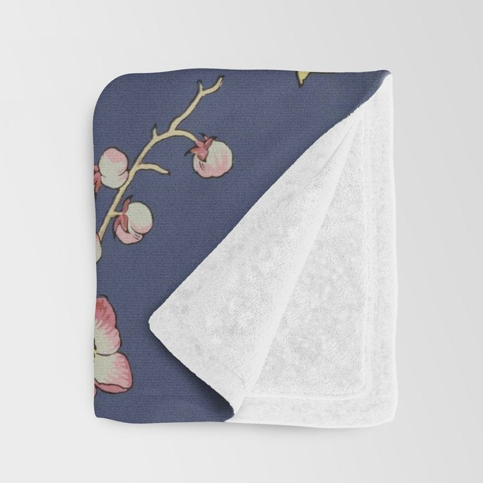 Classic Antique Floral Bird Pattern Throw Blanket Gallery Image 3