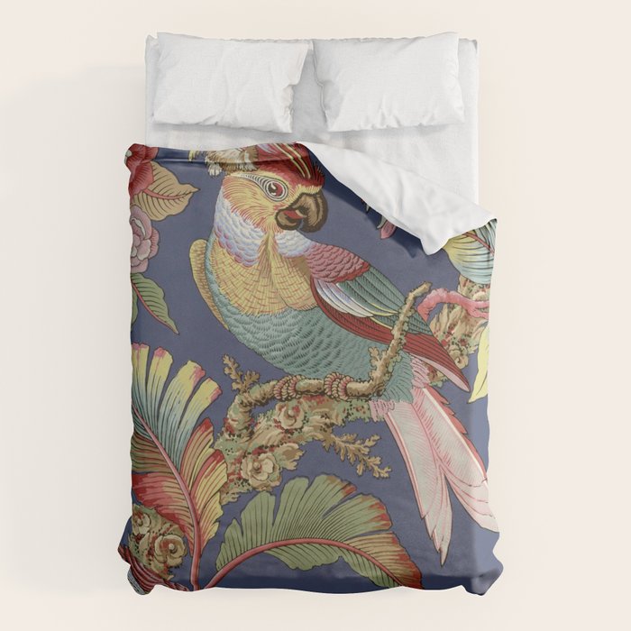 Classic Antique Floral Bird Pattern Duvet Cover Gallery Image 1