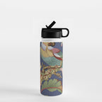 Classic Antique Floral Bird Pattern Water Bottle Gallery Image 1