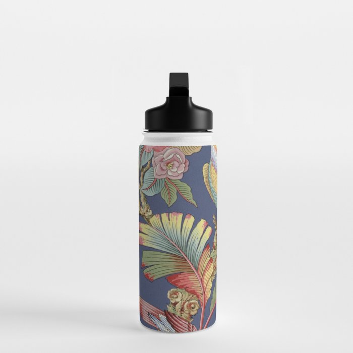 Classic Antique Floral Bird Pattern Water Bottle Gallery Image 3