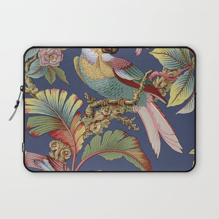 Classic Antique Floral Bird Pattern Laptop Sleeve Gallery Image 1