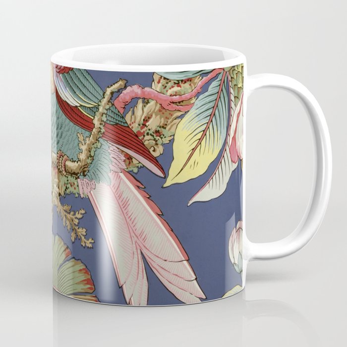 Classic Antique Floral Bird Pattern Coffee Mug Gallery Image 1