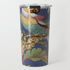 Classic Antique Floral Bird Pattern Travel Mug Gallery Image 1