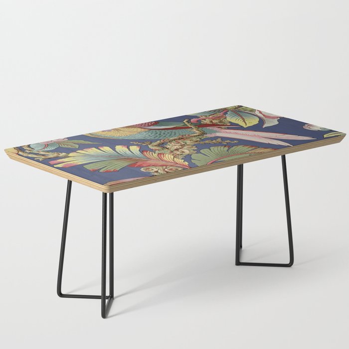 Classic Antique Floral Bird Pattern Coffee Table Gallery Image 1