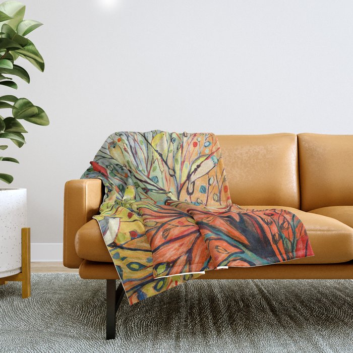 27 Birds Throw Blanket Gallery Image 1