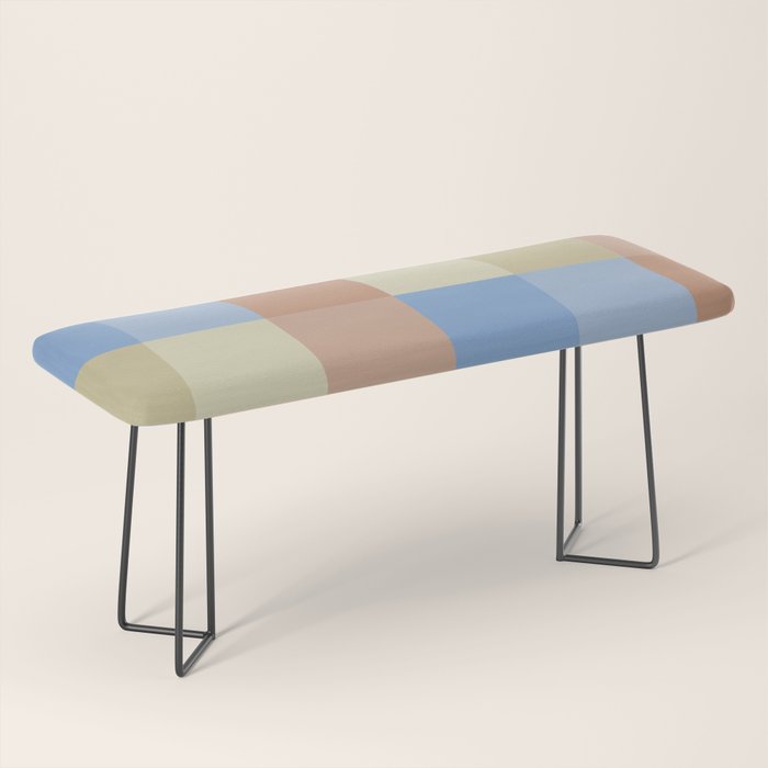 Bold Muted Checks Pattern - Large VII Bench Gallery Image 1