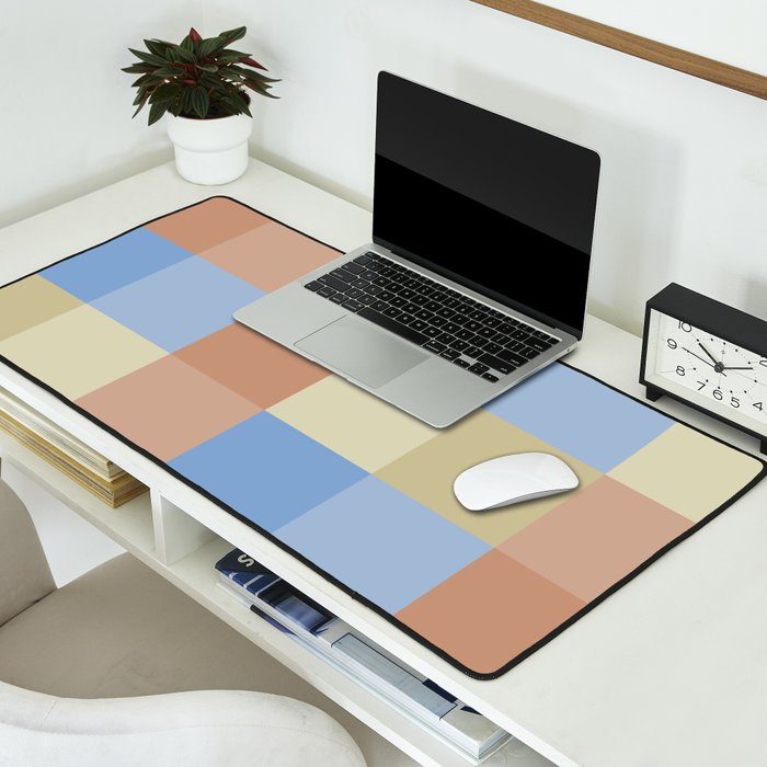 Bold Muted Checks Pattern - Large VII Desk Mat Gallery Image 2