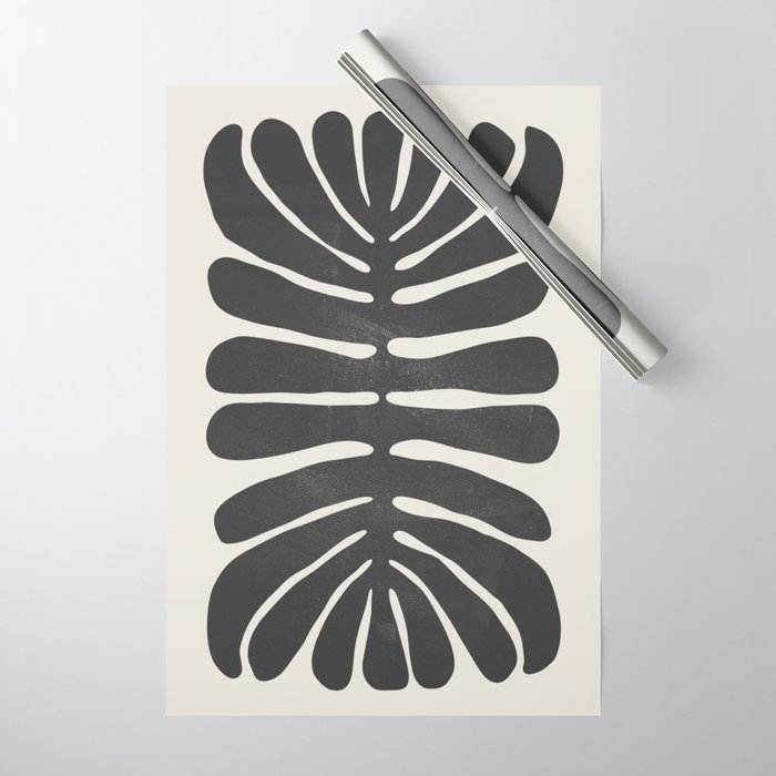 Sea Leaf: Noir Wrapping Paper Gallery Image 1