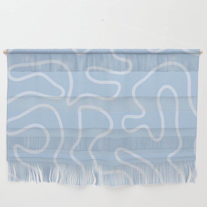 Light Blue Squiggle Maze Abstract Pastel Pattern  Wall Hanging Gallery Image 1