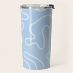 Light Blue Squiggle Maze Abstract Pastel Pattern  Travel Mug Gallery Image 2
