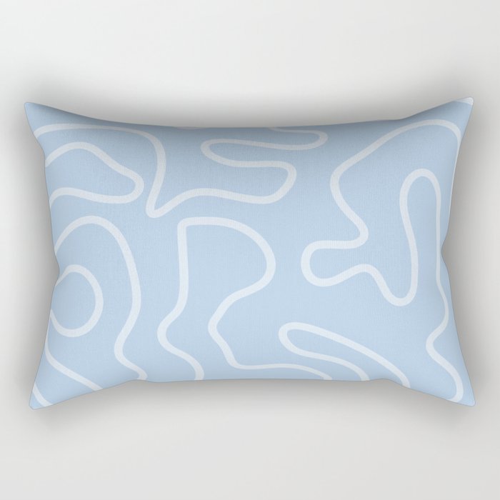 Light Blue Squiggle Maze Abstract Pastel Pattern  Rectangular Pillow Gallery Image 2