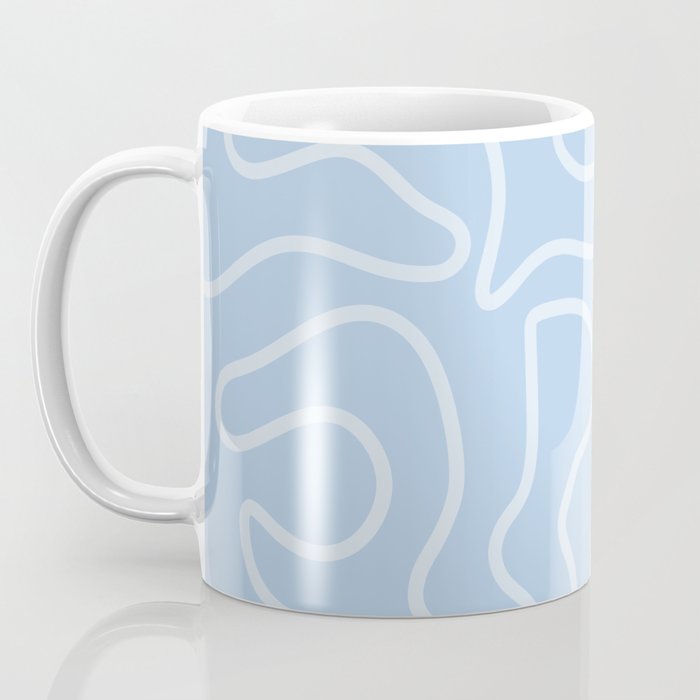 Light Blue Squiggle Maze Abstract Pastel Pattern  Coffee Mug Gallery Image 3