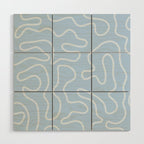 Light Blue Squiggle Maze Abstract Pastel Pattern  Wood Wall Art Gallery Image 1