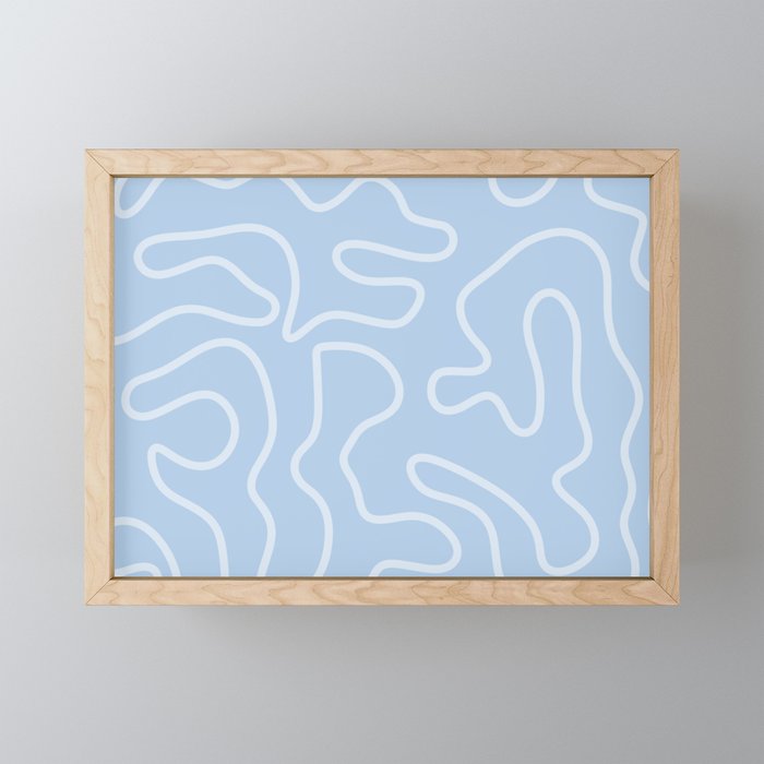 Light Blue Squiggle Maze Abstract Pastel Pattern  Mini Art Print Gallery Image 1