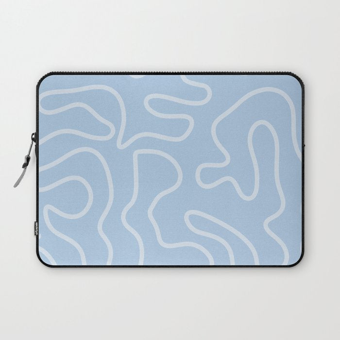 Light Blue Squiggle Maze Abstract Pastel Pattern  Laptop Sleeve Gallery Image 1
