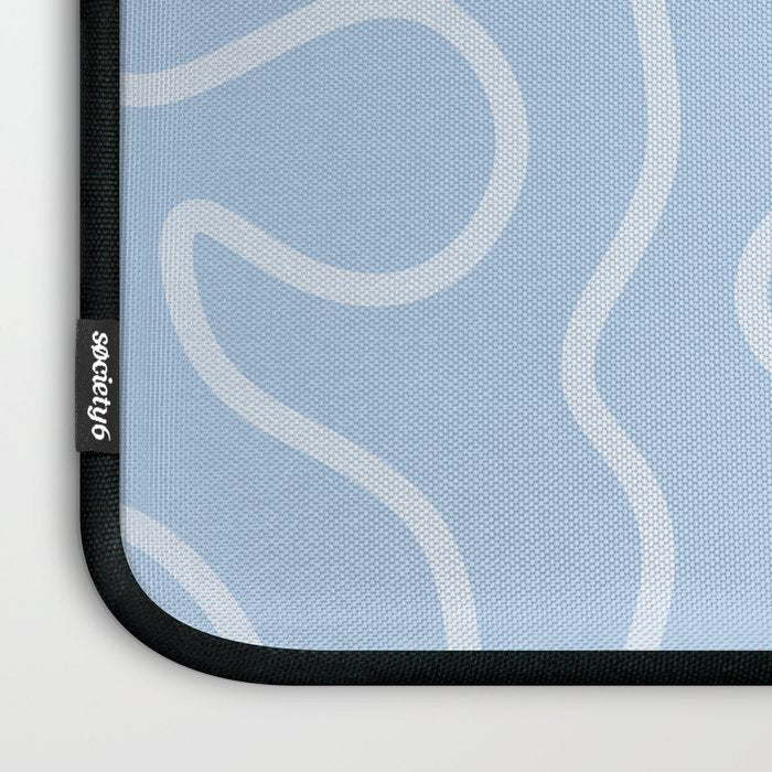 Light Blue Squiggle Maze Abstract Pastel Pattern  Laptop Sleeve Gallery Image 3