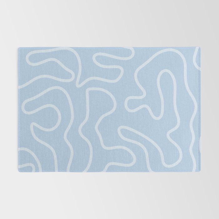 Light Blue Squiggle Maze Abstract Pastel Pattern  Rug Gallery Image 2