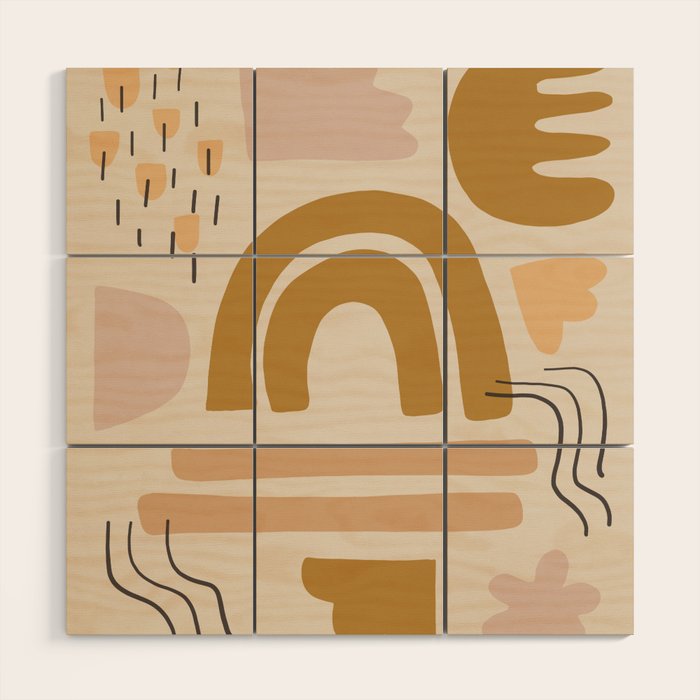 sun pattern Wood Wall Art Gallery Image 1