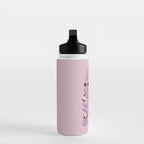 Serene Tiger in Blooming Garden - Pastel Floral Illustration Water Bottle Gallery Image 3